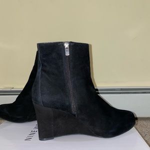 Black suede booties